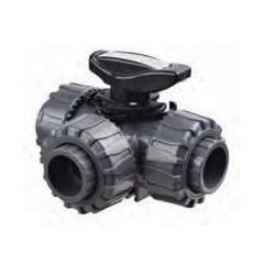 3-ways PVC ball valves aquaculture france