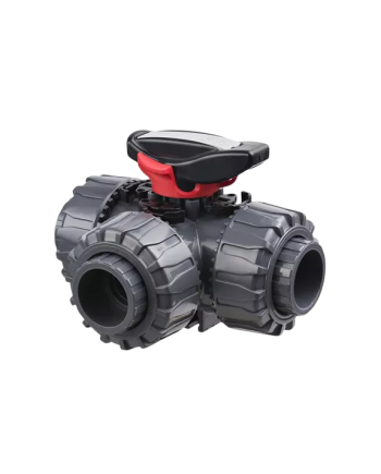3-ways PVC ball valves aquaculture france