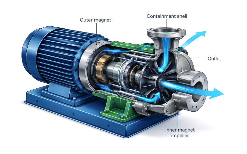 Pompes à entraînement magnétique en aquaculture